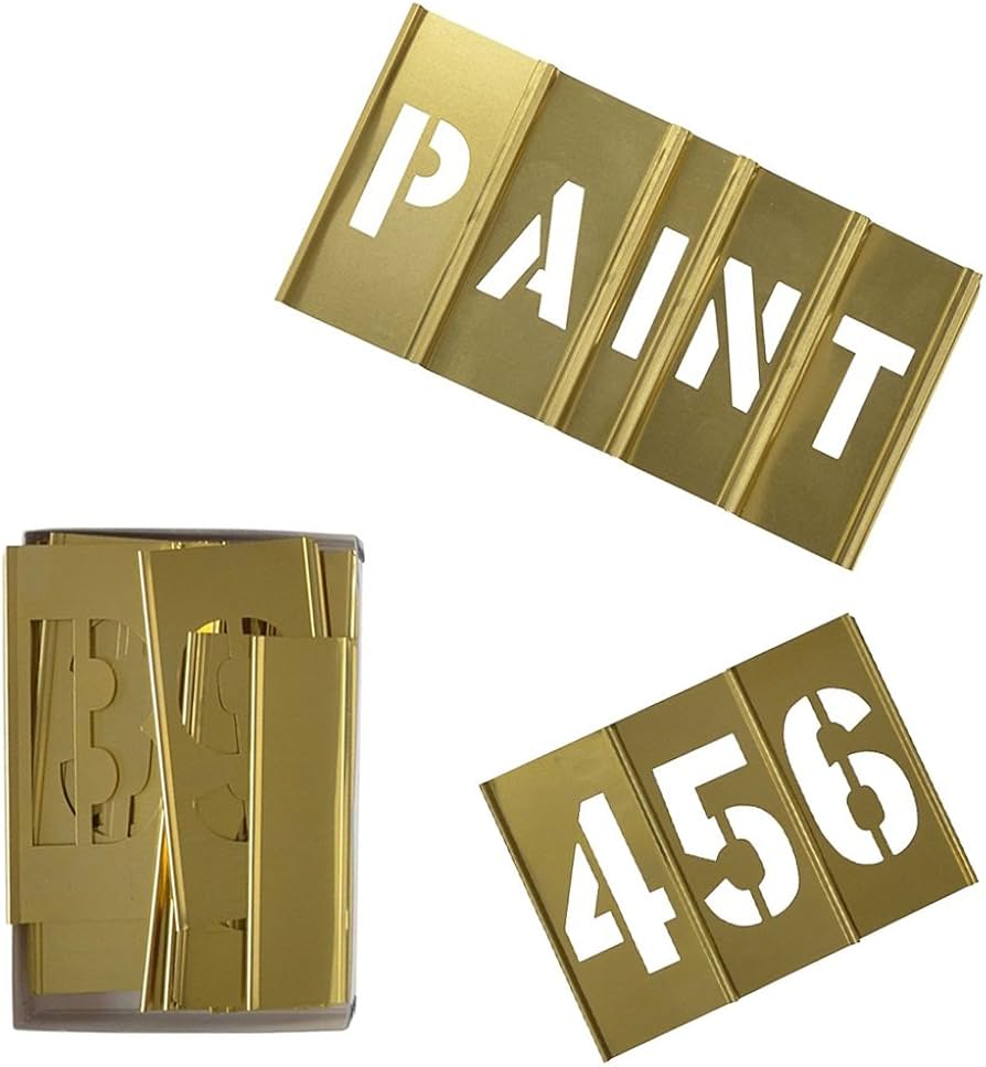 Brass Stencils Letters Numbers 1/2" (12 mm) to 6" (152 mm)